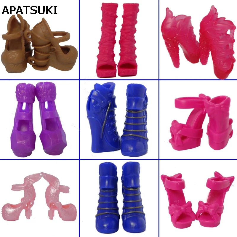 

5pairs/lot Assorted Fashion Shoes High Heel Shoes For Monster High Dolls Sandals Design For 1/6 Monster Dolls Accessories