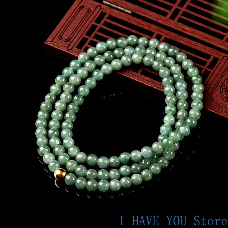 

Натуральный нефритовый браслет класса А из Мьянмы нефритовый нефрит 5,5 мм Нефритовая бусина ожерелье три кольца браслет ледяной нефрит Нефритовая посуда