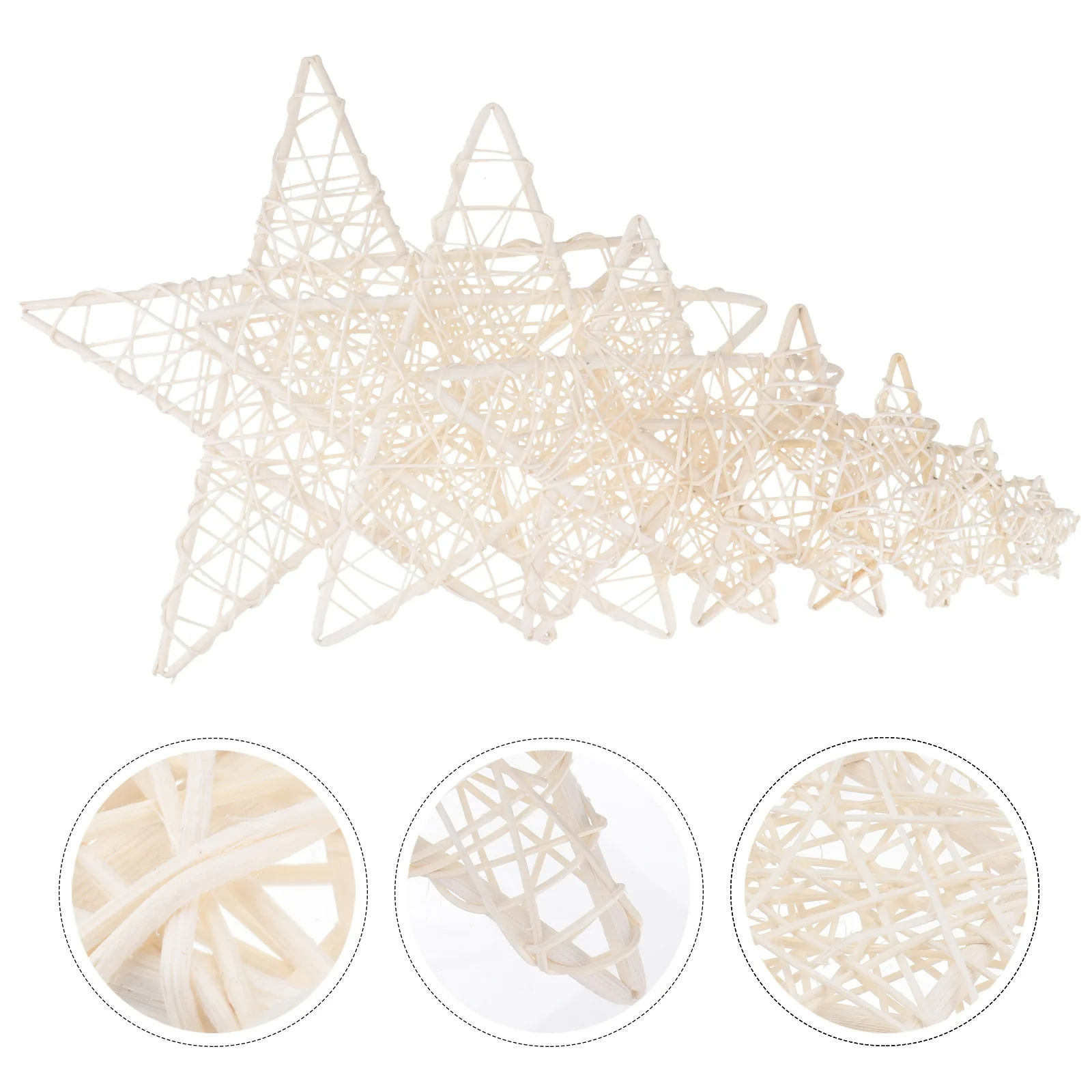 

Star Rattan Tree Decorativechristmasdecorationtopper Pentagram Five Pointed Wicker Wreath Ornaments Decor Wall Twine Wedding Diy