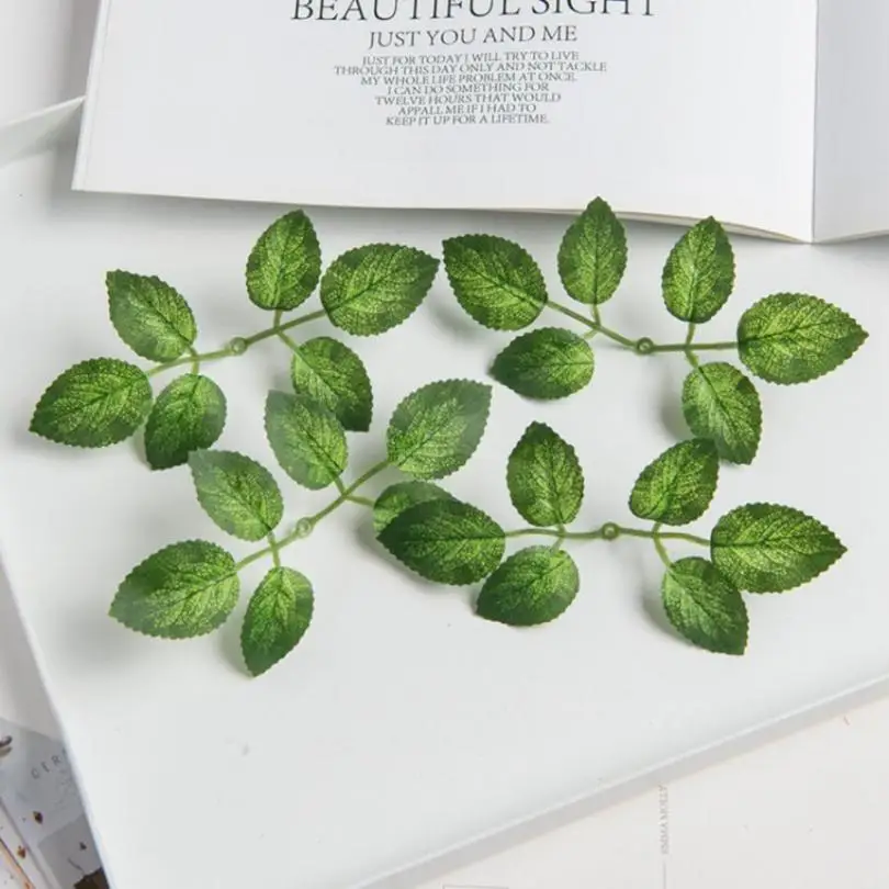 

20 шт., искусственные шелковые розы в виде листьев