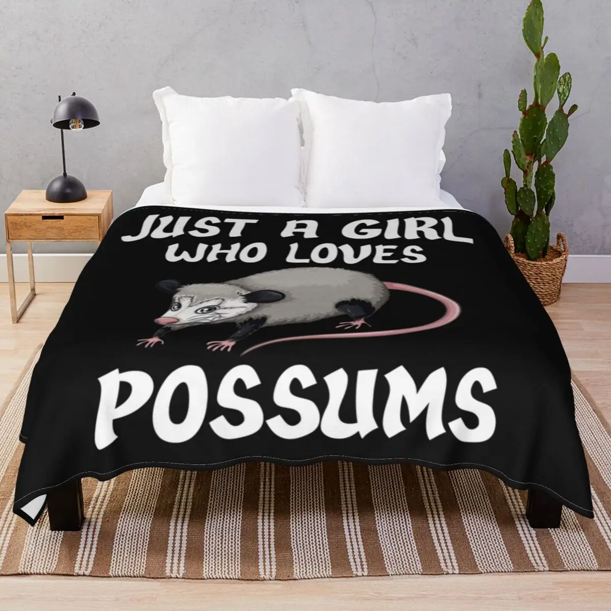 Who Loves Possums Blankets Flannel Plush Decoration Lightweight Throw Blanket for Bedding Home Couch Travel Cinema
