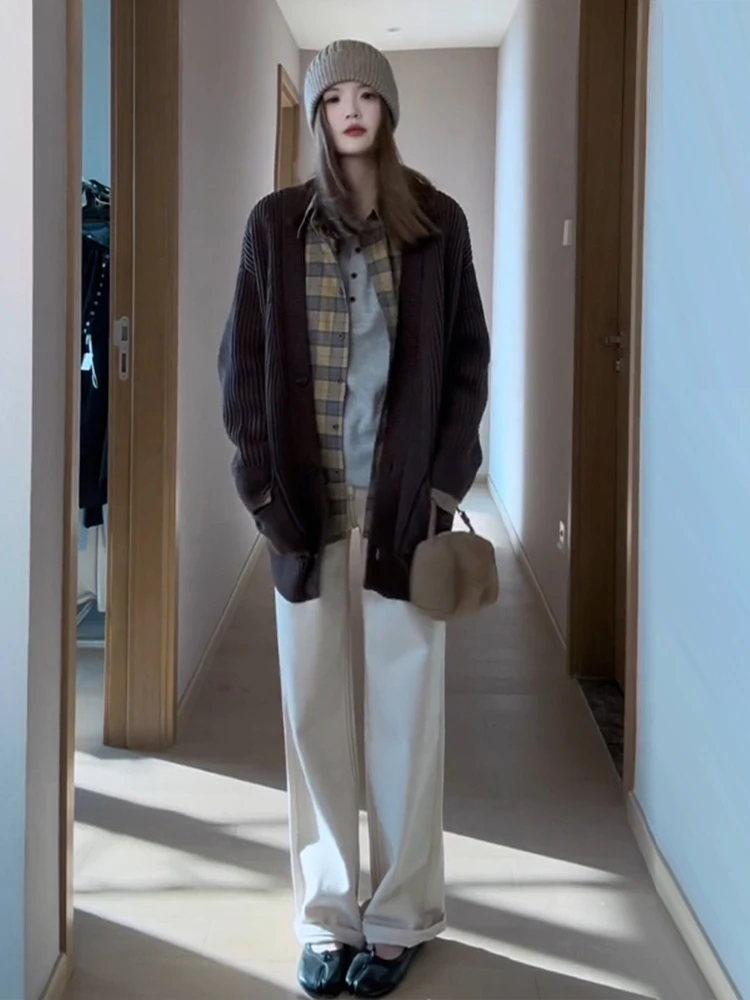 Корейская серия свитер верхняя одежда женская осень и зима 2024 новый вязаный