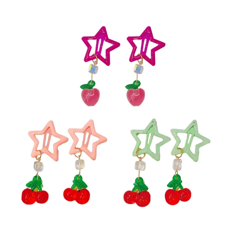 

Милая заколка в форме звезды для малышей-подростков, женская весенняя заколка с хвостиком сбоку