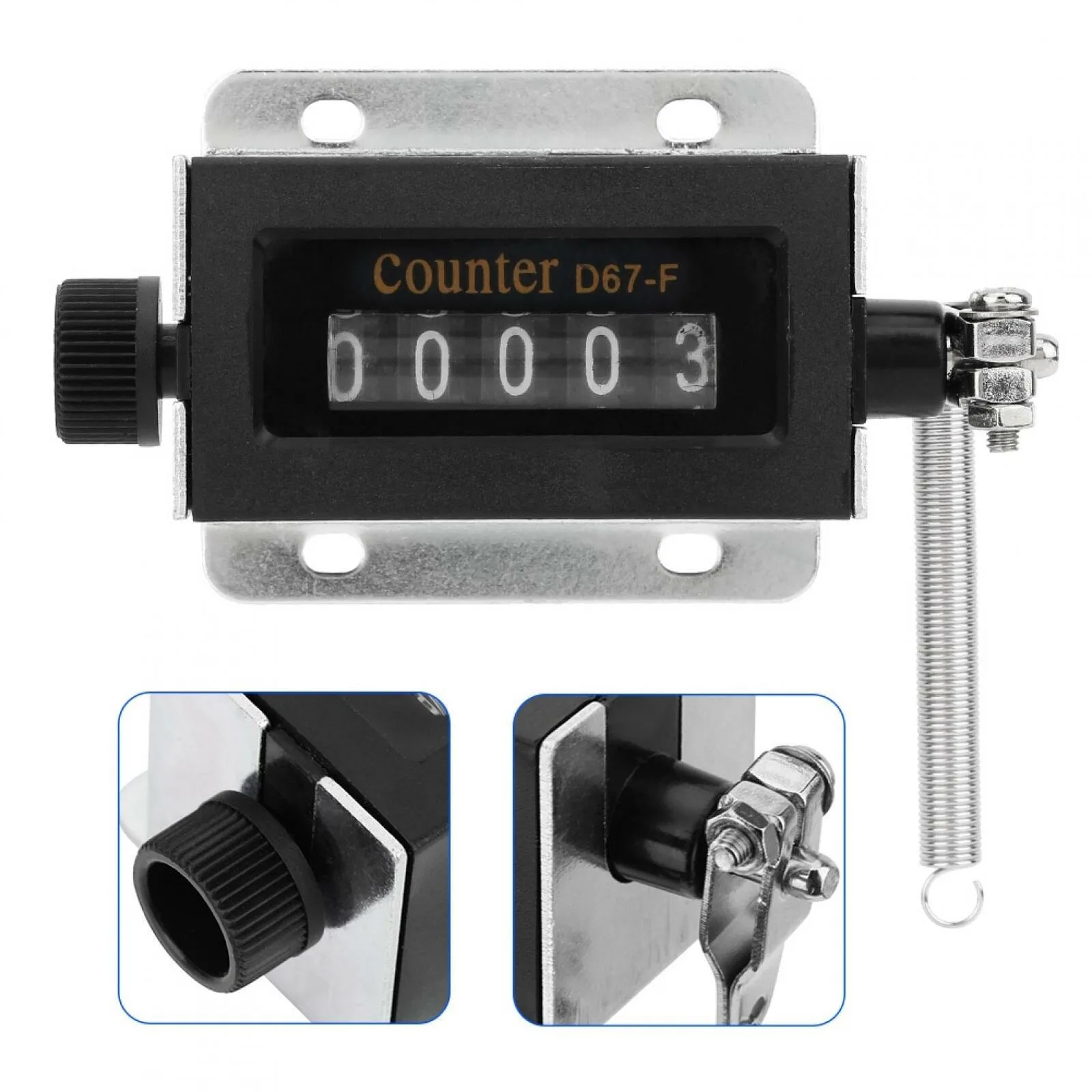 

D67-F 5 Digit Mechanical Resettable Manual Hand Pull Stroke Tally Counter D67F Mechanical Counters For Industrial Counting
