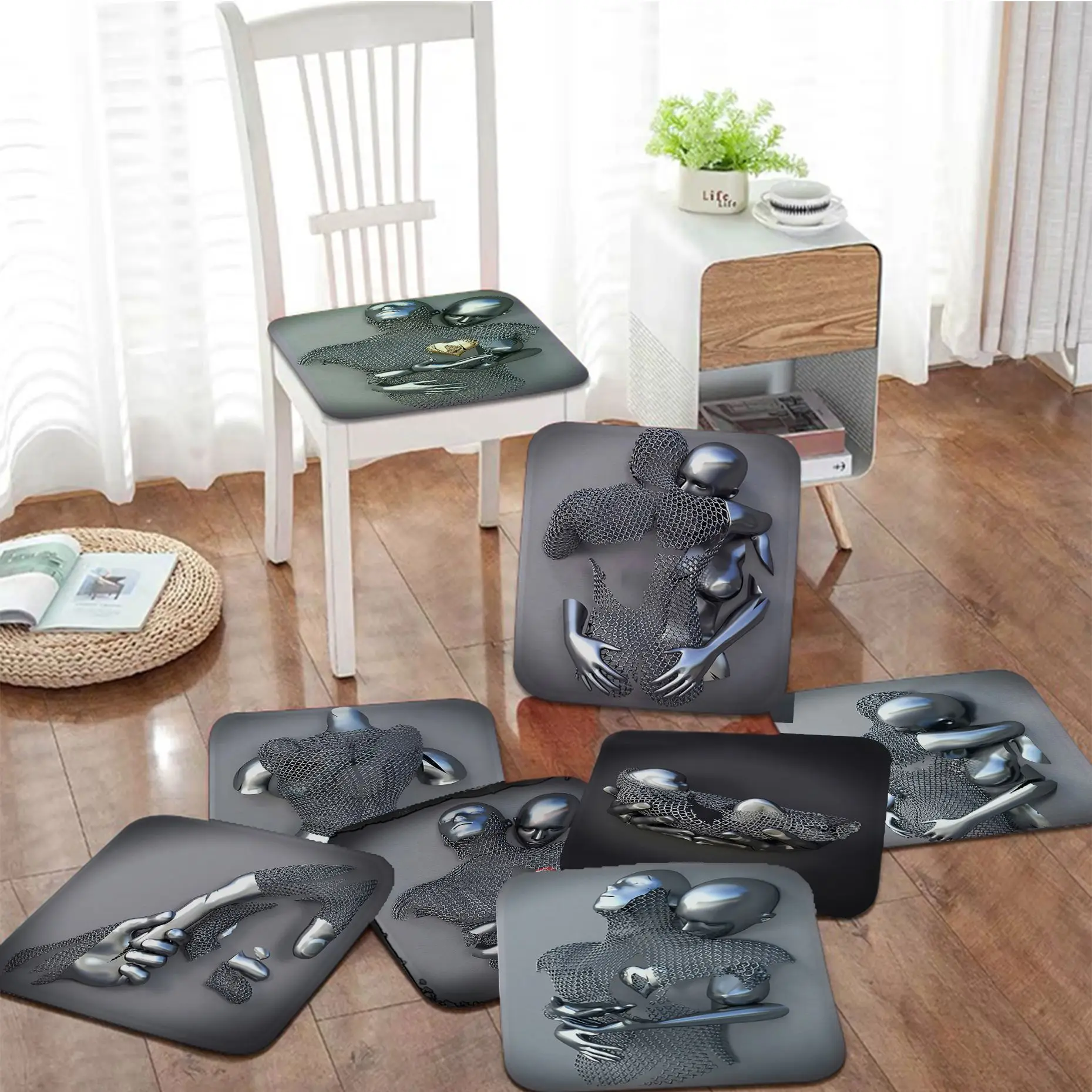 

Metal Figure Statue Art European Chair Mat Soft Pad Seat Cushion For Dining Patio Home Office Indoor Outdoor Garden Sofa Cushion