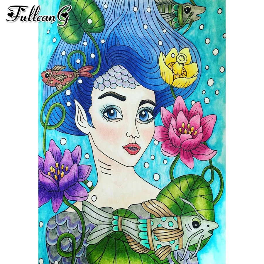 

diamond painting cross stitch abstract woman flower 5d diy full rhinestone embroidery girl mosaic picture home decor JX3477