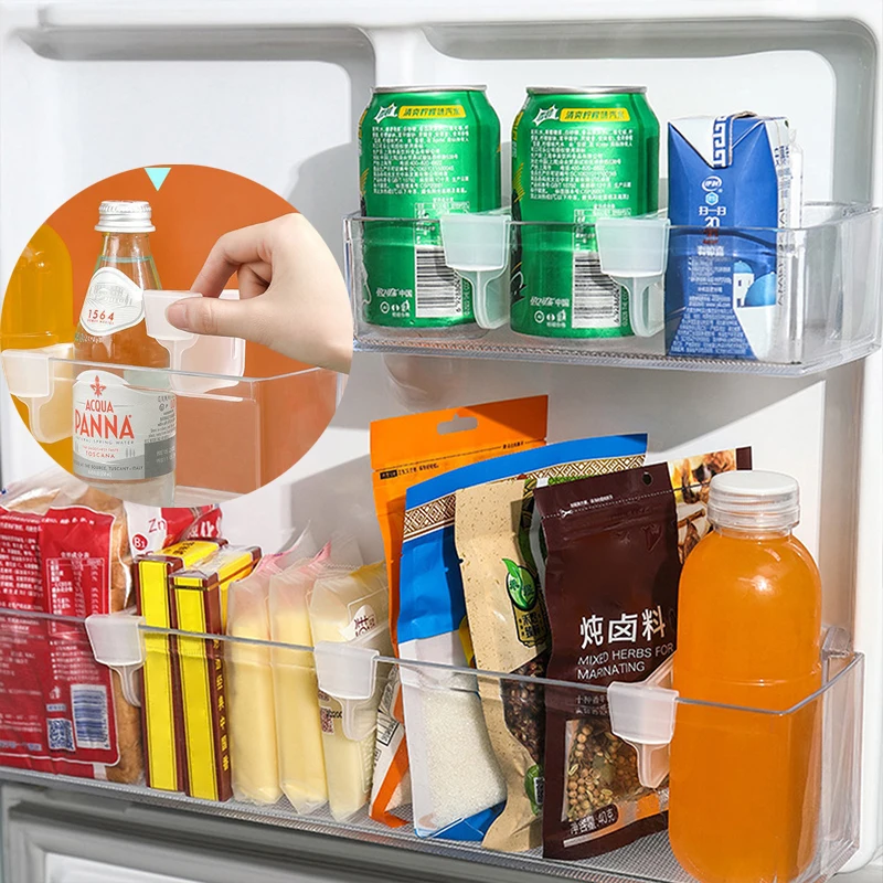 

8PCS Adjustable Refrigerator Storage Partition Board Fridge Retractable Divider Bottle Can Shelf Organizer Storage Splint Rack
