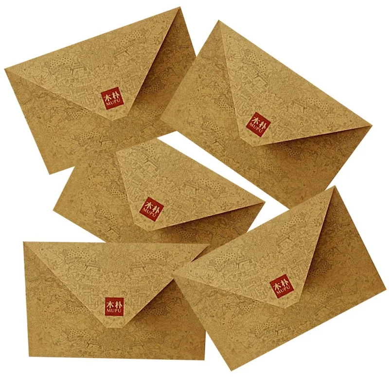 

10Pcs Classical Retro Kraft Paper Envelope Blank Mini Paper Window Envelopes Wedding Invitation Envelope Gifts Envelope