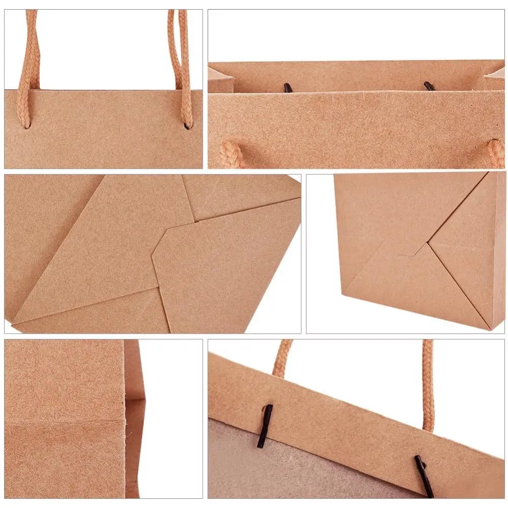 10Pcs Transparent Window Kraft Paper Gift Bags For Wedding Birthday Party Favor Storage Portable Jewelry Packaging Box