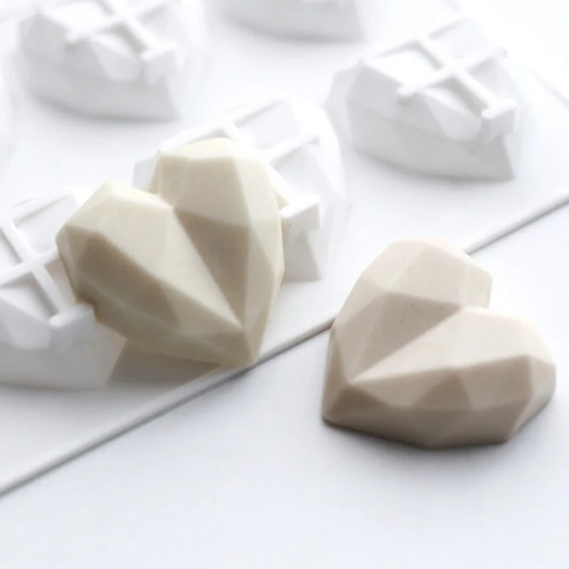 

SILIKOLOVE 8 Cavity Diamond Heart Silicone Soap Mold For Soap Making DIY Handmade Tray Soap Moulds