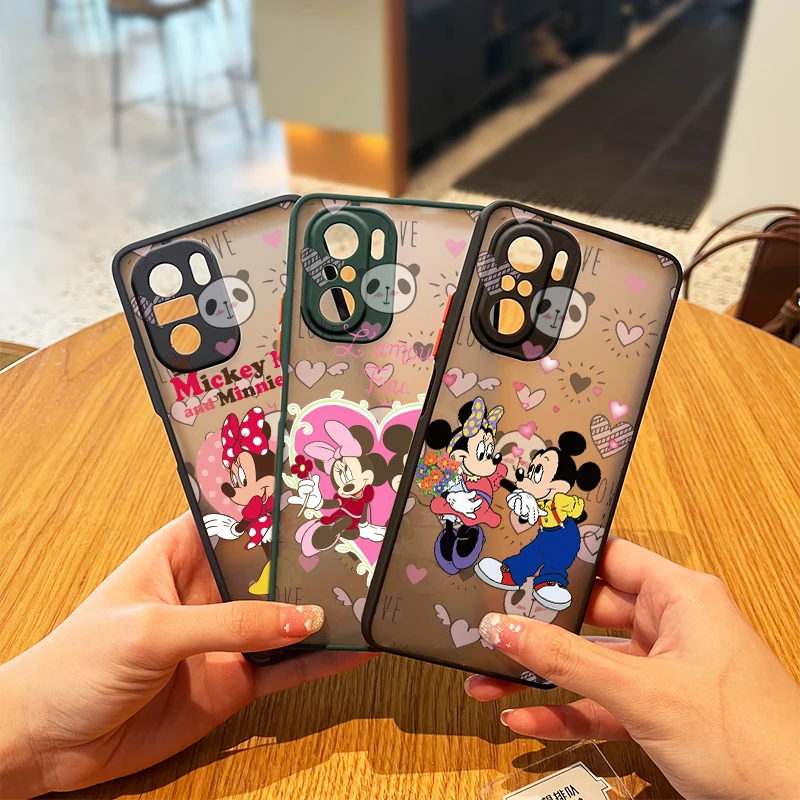 

Mickey Minnie Mouse For Xiaomi Redmi K40 K20 K30 Note 11 10X 10 5G Pro 9 9S 9T 9A 9C Frosted Translucent Soft Phone Case