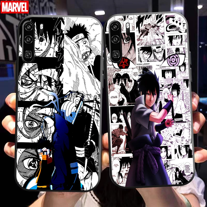 

Naruto Akatsuki Comics For Huawei P50 P40 P30 P20 Pro Lite 5G P Smart 2019-2021 Phone Case Soft TPU Back Black Silicone Cover