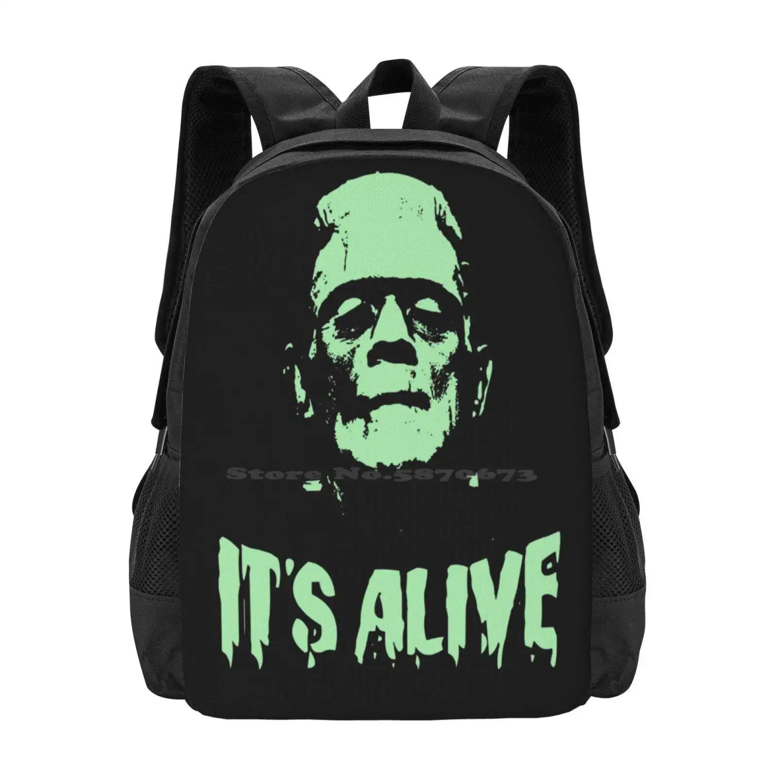 

Frankenstein School Bag Big Capacity Backpack Laptop Creature Feature Monster Horror Its Alive Rob Zombie Punk Monsters Pop Art