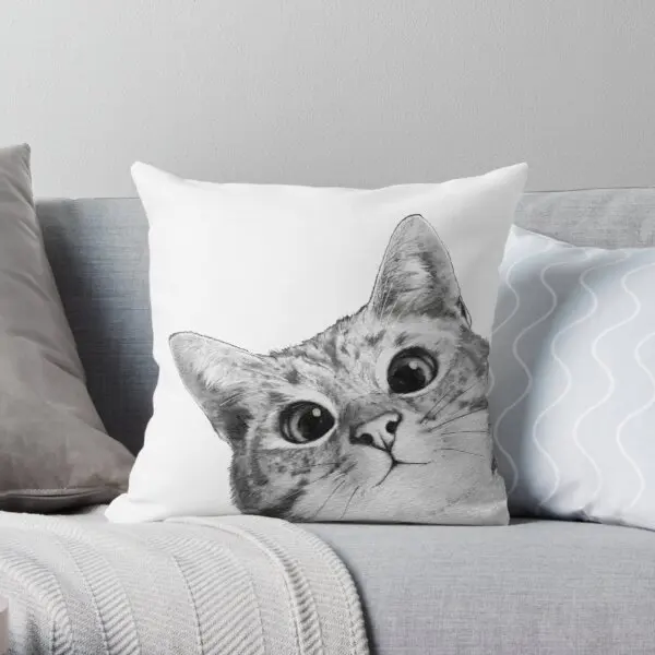 

Sneaky Cat Printing Throw Pillow Cover Decorative Comfort Office Wedding Square Bed Soft Throw Cushion Pillows not include