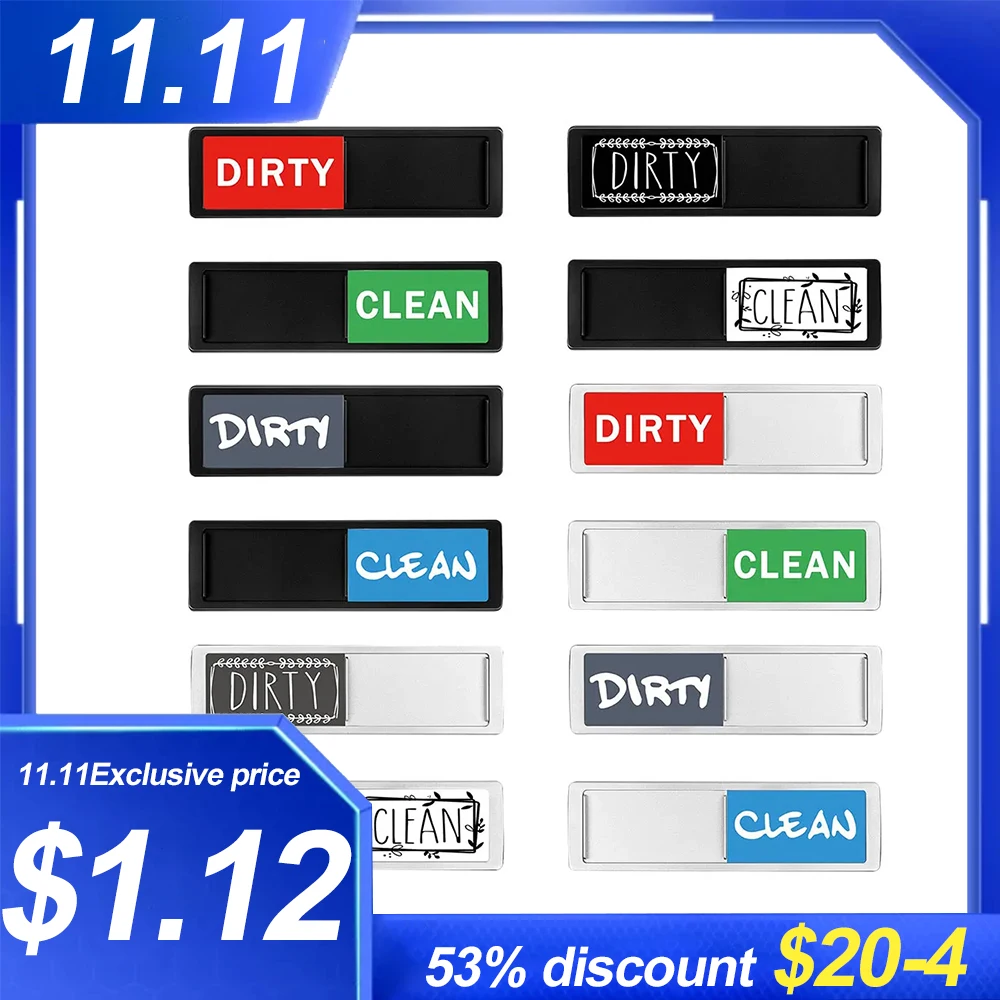 

Dishwasher Refrigerator Magnet Clean Dirty Dishwasher Magnet Indicator Sign Non-Scratch Magnetic Indicator Sign Kitchen Supplies
