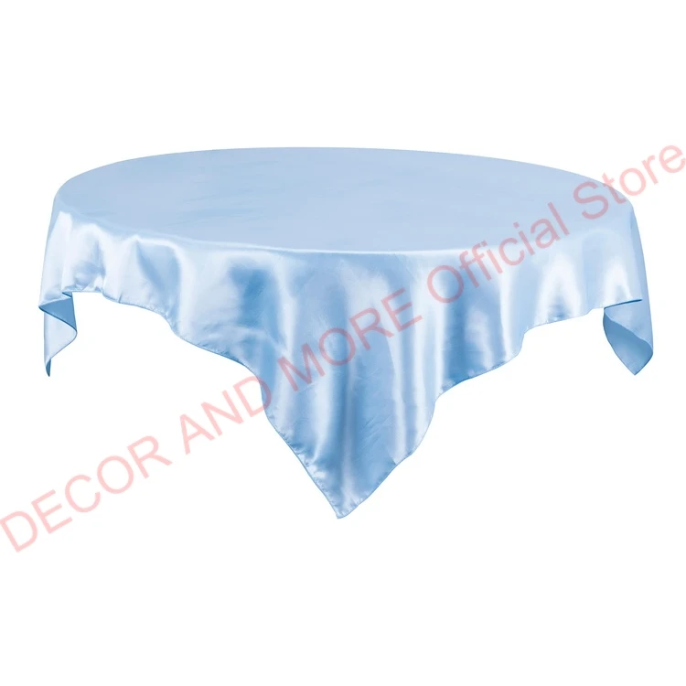 Скатерть квадратная из полиэстера однотонная атласная для стола свадебного