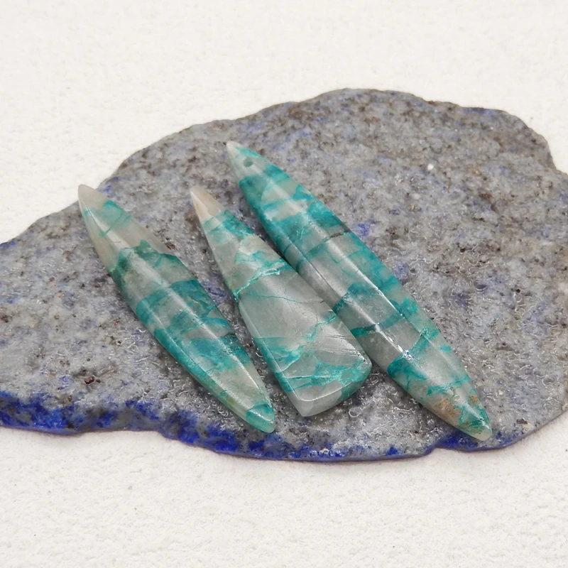 3 шт. свободные бусины из натурального камня хризокола для изготовления