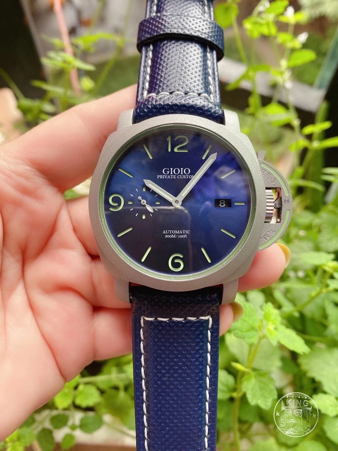 

men automatic mechanical watch carbotech blue leather