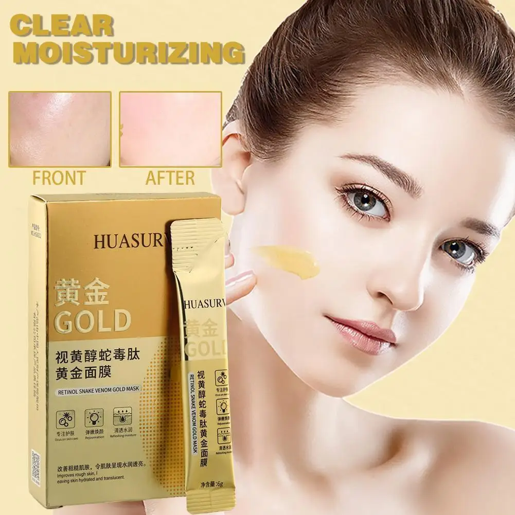 

Retinol Peptide Gold Clear Pores Moisturizing Smear Control Tear-off Film Firming Mud Care Lifting Face Oil Women U1b3