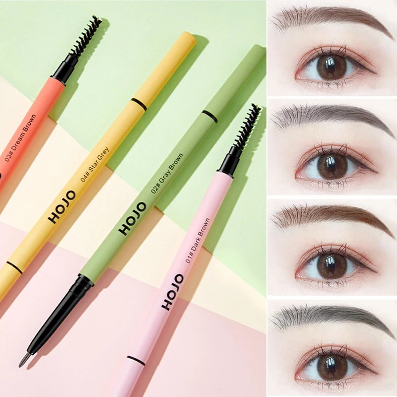 

4Colors Ultra Slim Triangle Eyebrow Pencil Waterproof Smudge Eyebrows Pen Tattoo Cosmetics Dark Brown Grey Color Makeup