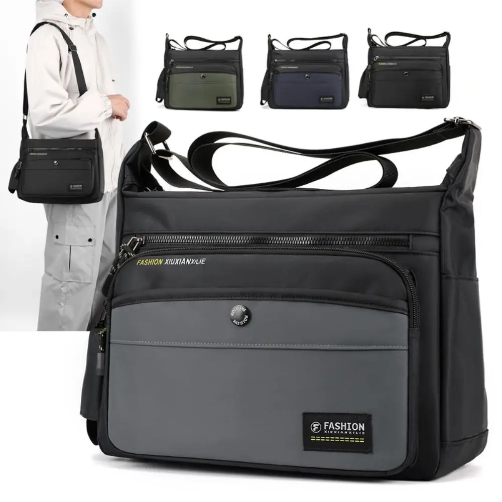 Нейлоновая сумка-мессенджер многослойный карман на молнии для хранения дорожная