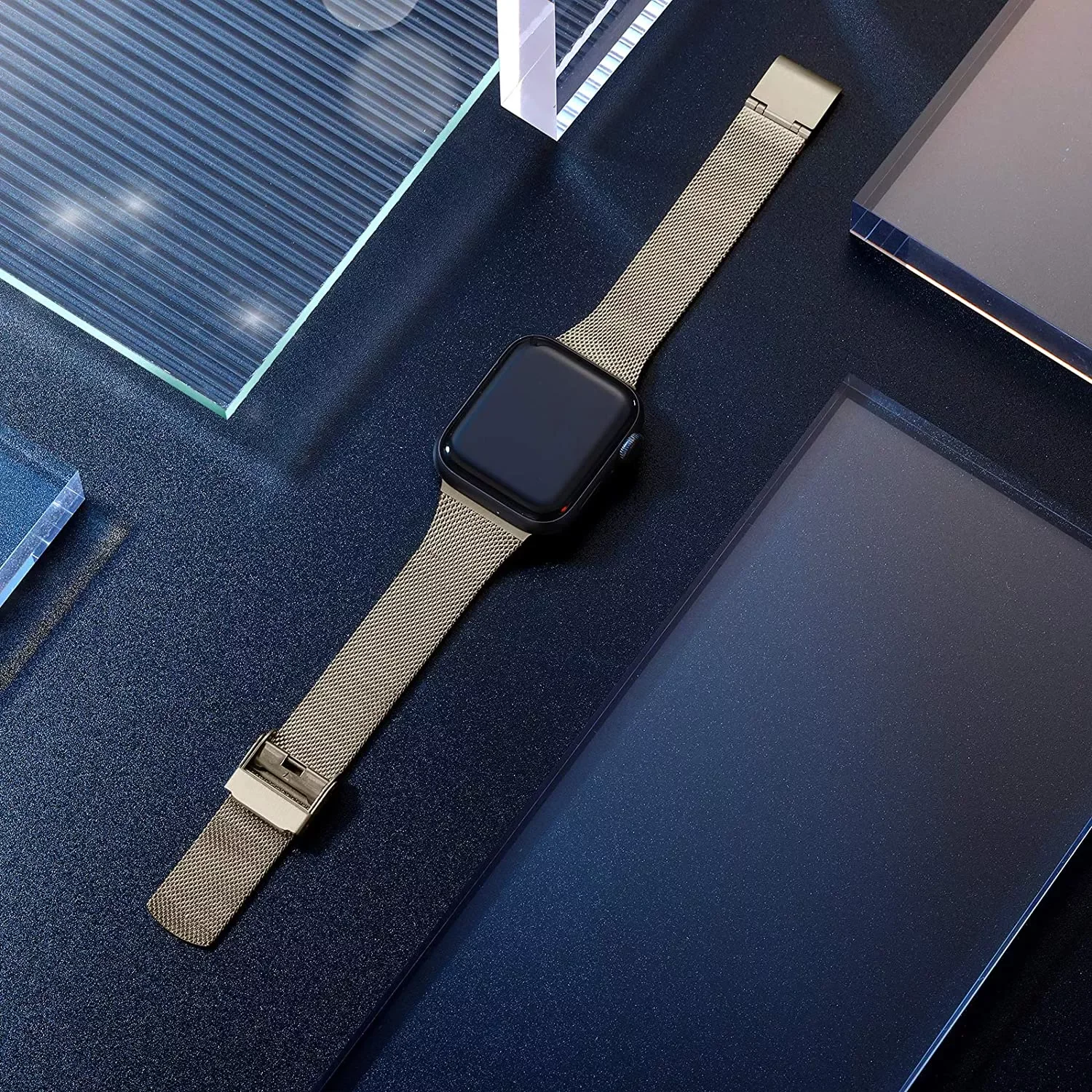 Ouwegaga Compatible With Apple Watch Strap 38mm 40mm 42mm 44mm 45mm, Stainless Steel Metal Bracelet for iWatch 7 6 5 4 3 2 1