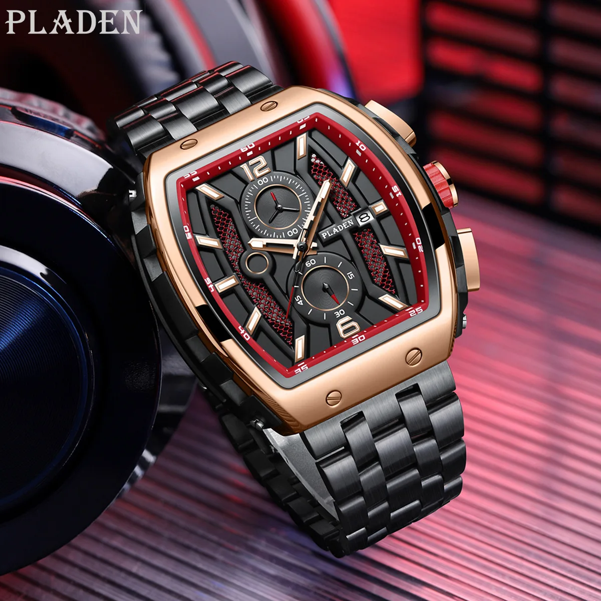 Брендовые часы спортивные деловые винная бочка календарь светящееся изогнутое