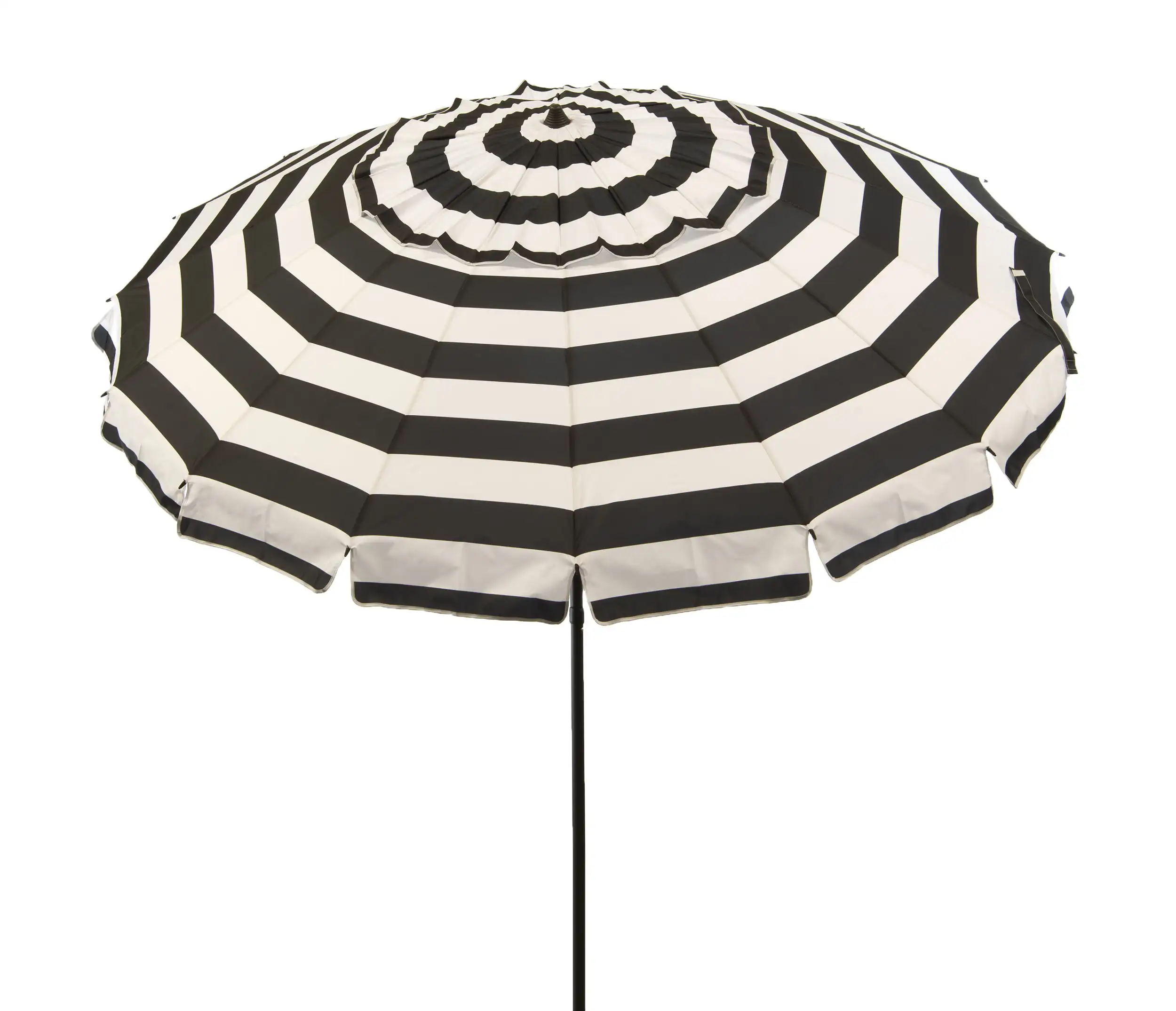 

Deluxe 8 ft Black and White Stripe Patio & Beach Umbrella with Travel Bag