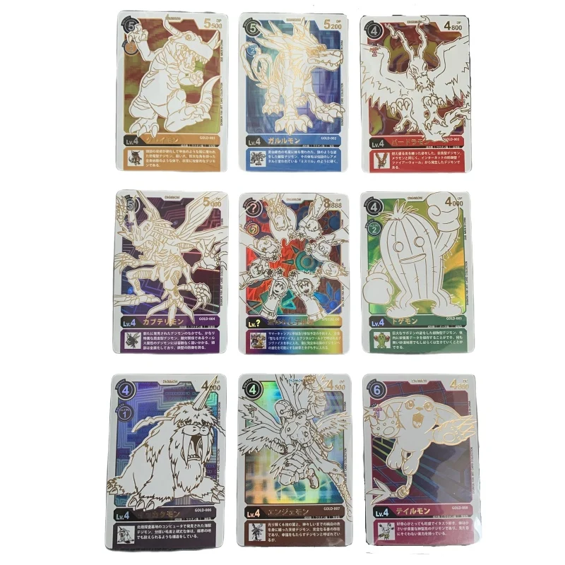 

9pcs/set Digimon Adventure Animation Characters Garurumon Greymon Birdramon Flash Card Classics Anime Collection Cards Toy Gift