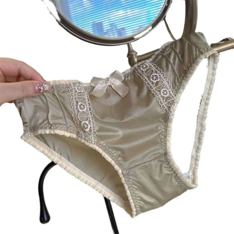 Шелковые новые кружевные трусики с низкой талией для катания на коньках