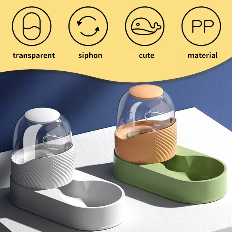 

2L Pet Automatic Feeding Bowls Dog Food Feeder Cat Water Feeder Large Capacity Food Water Dispenser Large Capacity Pet Bowls
