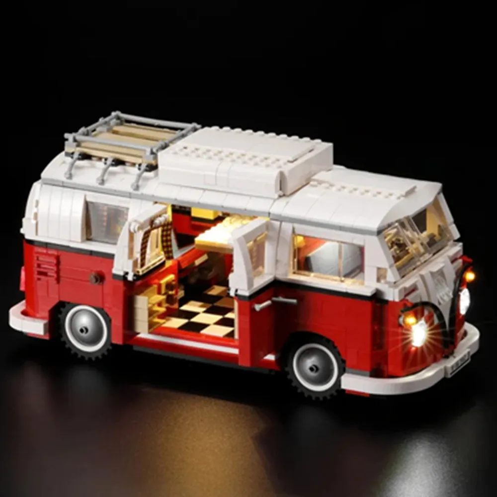 

1354PCS T1 Camper FIT 10220 Led Kit Building Blocks Car Model Bricks Bus 21001 Children Toys Set Christmas
