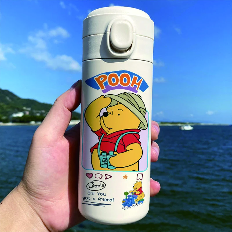 

Cartoons Stainless Steel Vacuum Flask Coffee Tea Milk Travel straw Cup Cute Bear Water Bottle Insulated Thermos