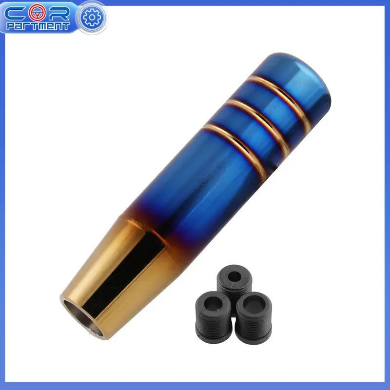 

Blue Burnt Burned Customize Logo 13cm Aluminum Car Universal Gear Shift Knob Shifter Lever Head Auto Replacement Parts