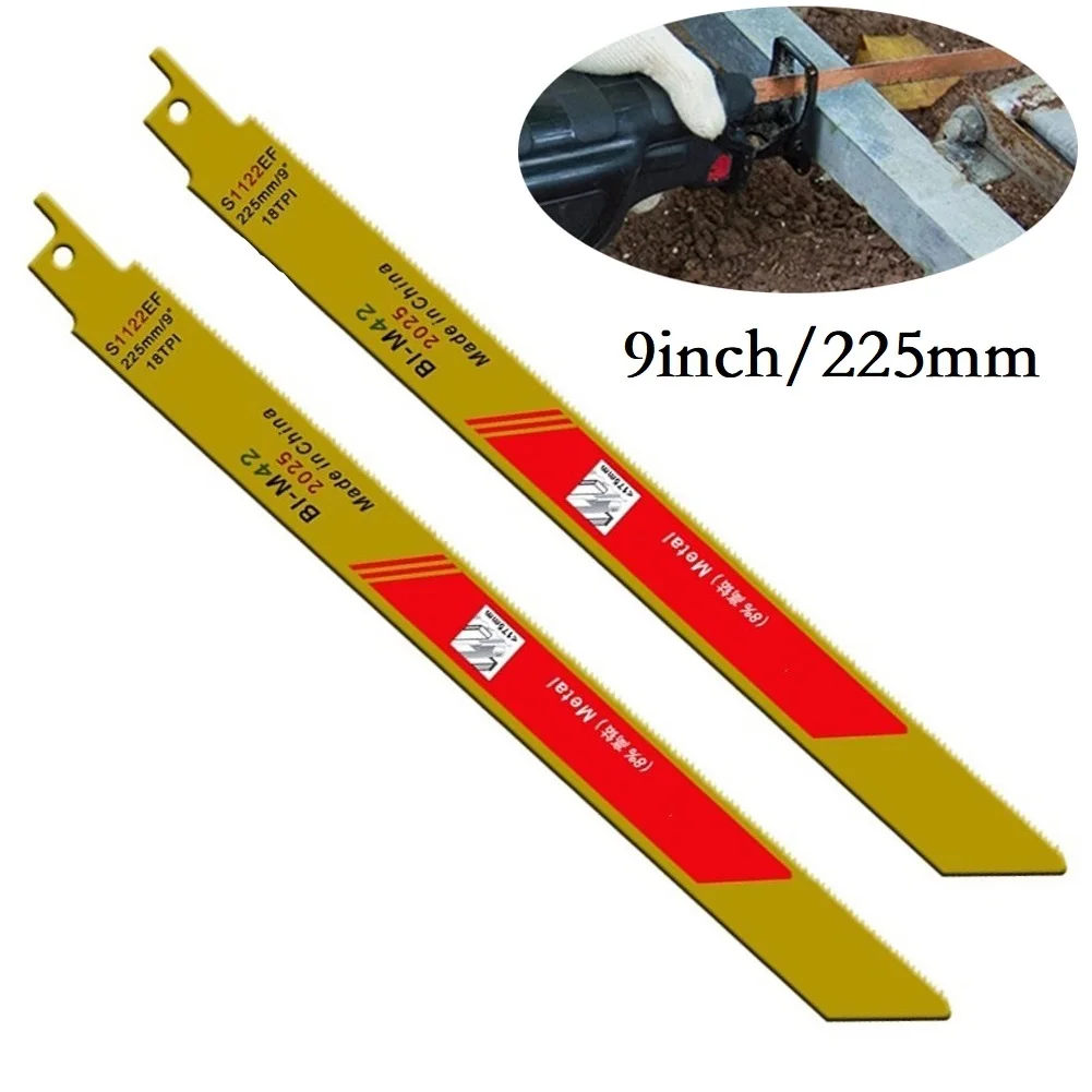 

2Pcs 9inch High Carbon Steel Reciprocating Saw Blades Wood Pruning Saw Blades For Plastic Pipe Metal Cutting S1122EF 225mm