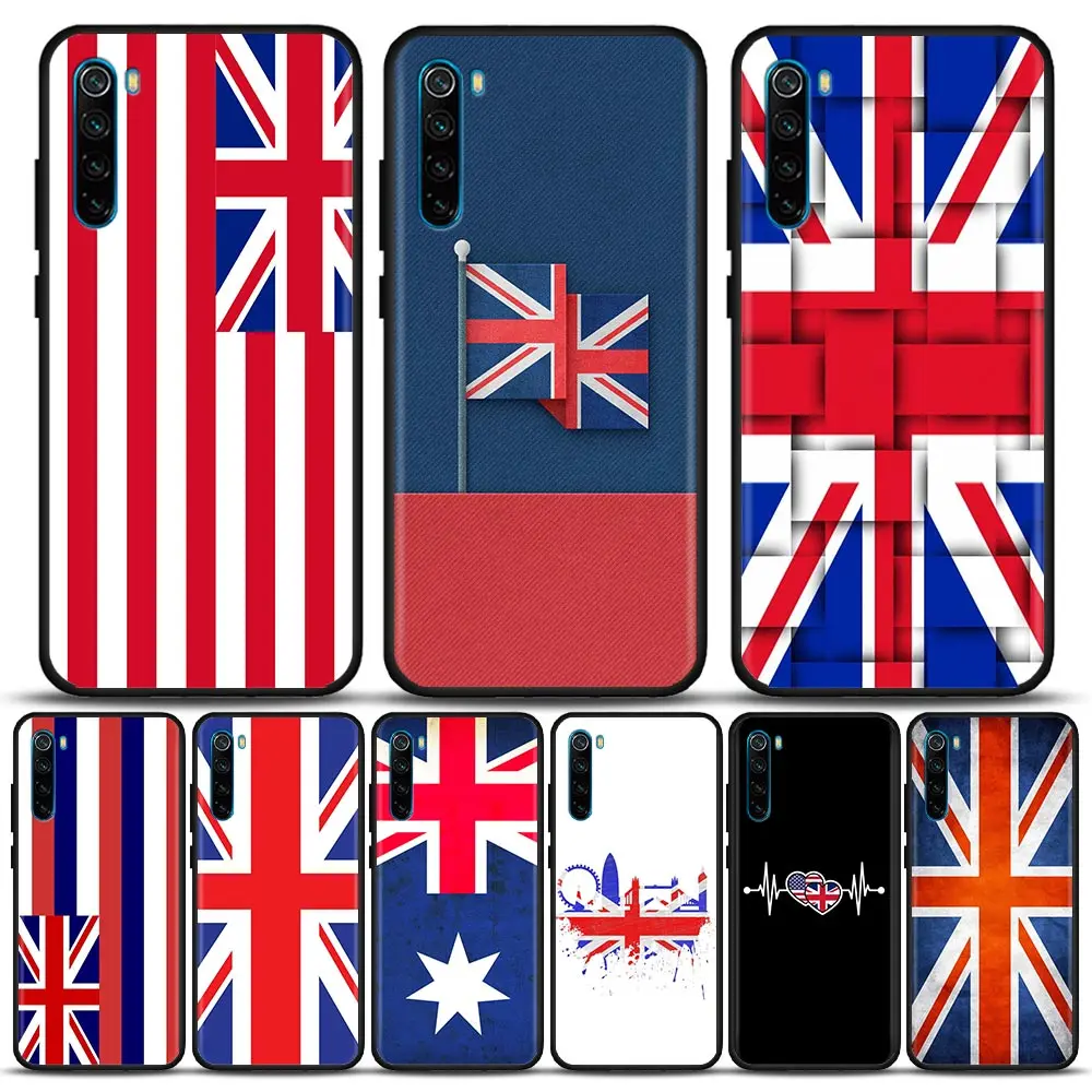 

British flag Phone Case For Redmi Note 11S 11T 11E 11 10 10S 9T 9S 9 8T 8 2021 7 Pro Xiaomi Black Cover Fundas Coques Shell Capa