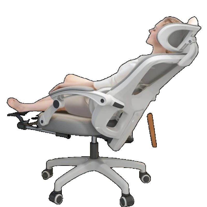 Кресло офисное эргономичное с откидывающейся спинкой и подставкой для ног