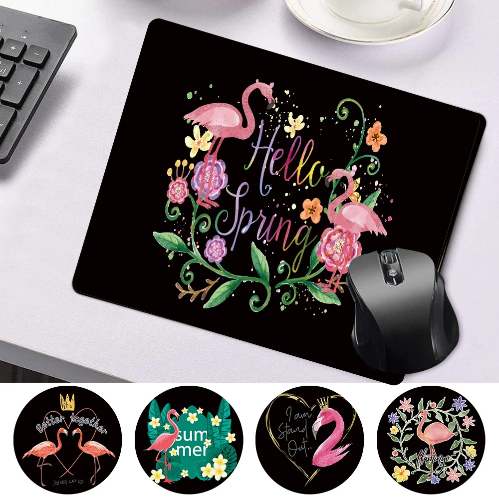 

Mouse Pads for Office Laptop Computer Desk Mat Flamingo Print Anti-slip Mouse Mat Small Gamer Smooth PC Accessories Table Mat