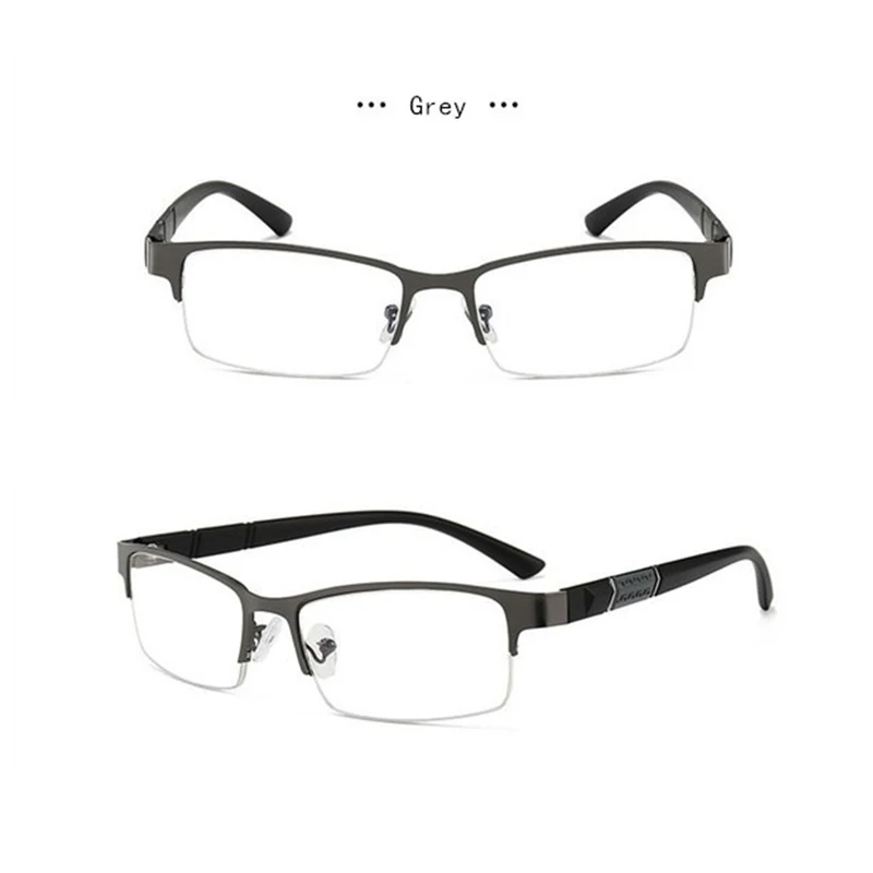 Мужские деловые простые очки в полуметаллической оправе для близорукости