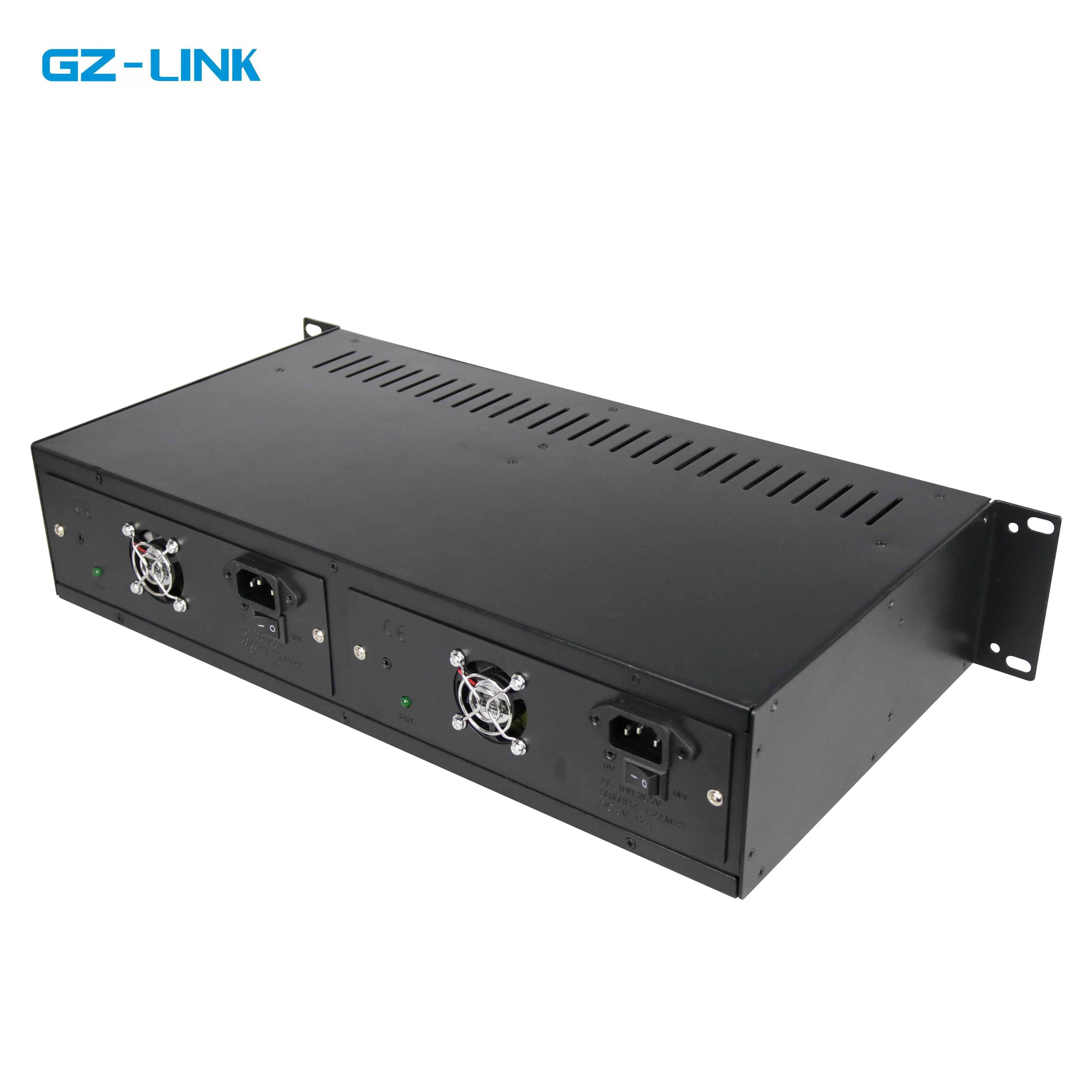 GZ-LINK Cost-effective new 2U 14 slots Rack-Mount fiber optic Media converter chassis