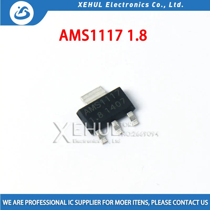 

20/50/100PCS AMS1117-1.8V SOT223 AMS1117 1.8V 1A Voltage Regulator LDO SOT-223