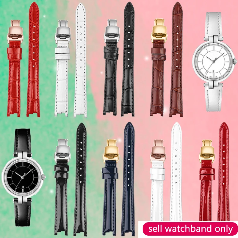

Genuine Leather Watch Strap for Tissot1853 Flamenco T094 Notch T094210 Watch band Series Women's Watch Band12mm