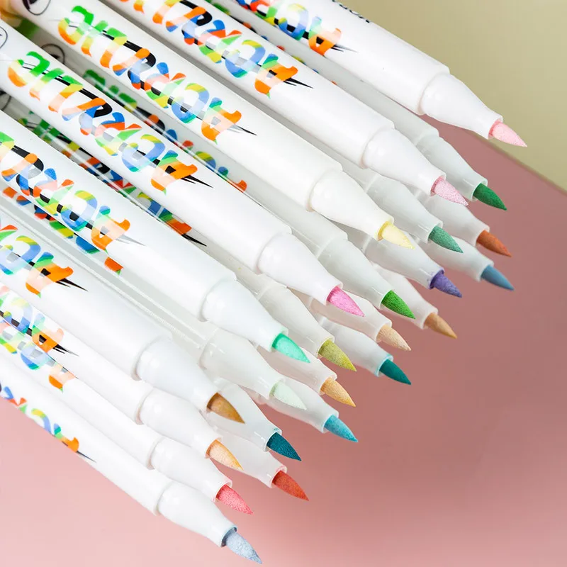 Набор граффити маркеров 12/24 цветов хайлайтеры с мягкой головкой ручки кистью