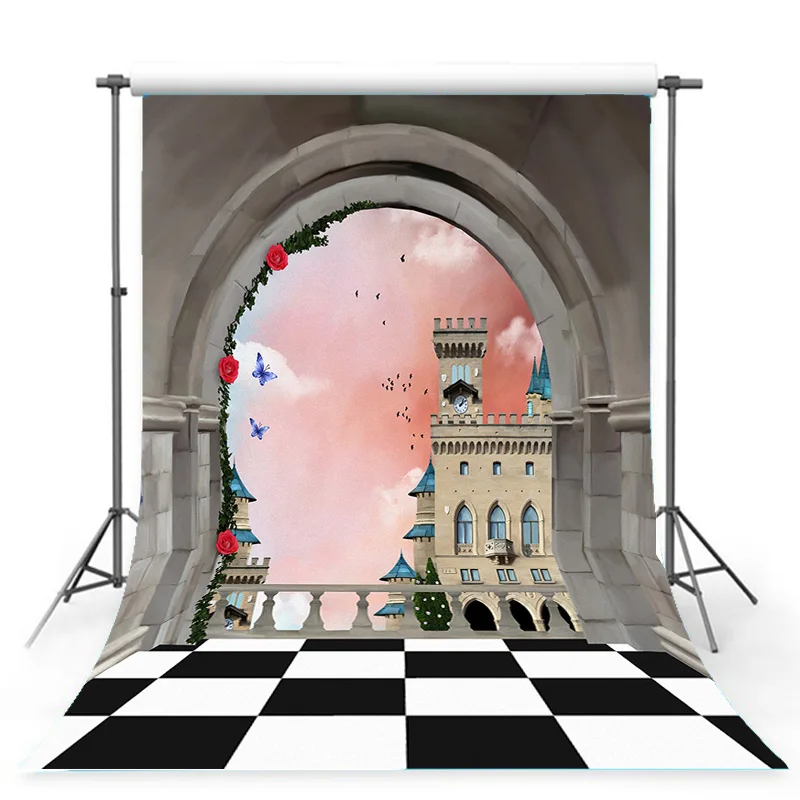 Nitree Palace European Style Retro Classicial Photography Backdrops Props Art Castle Architecture Studio Background ZS-01