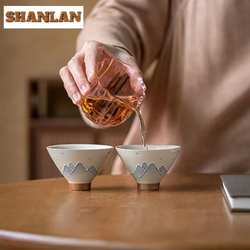 Чайный набор в стиле ретро с пепельницей подъемный чайник лучом 1 2 чашки