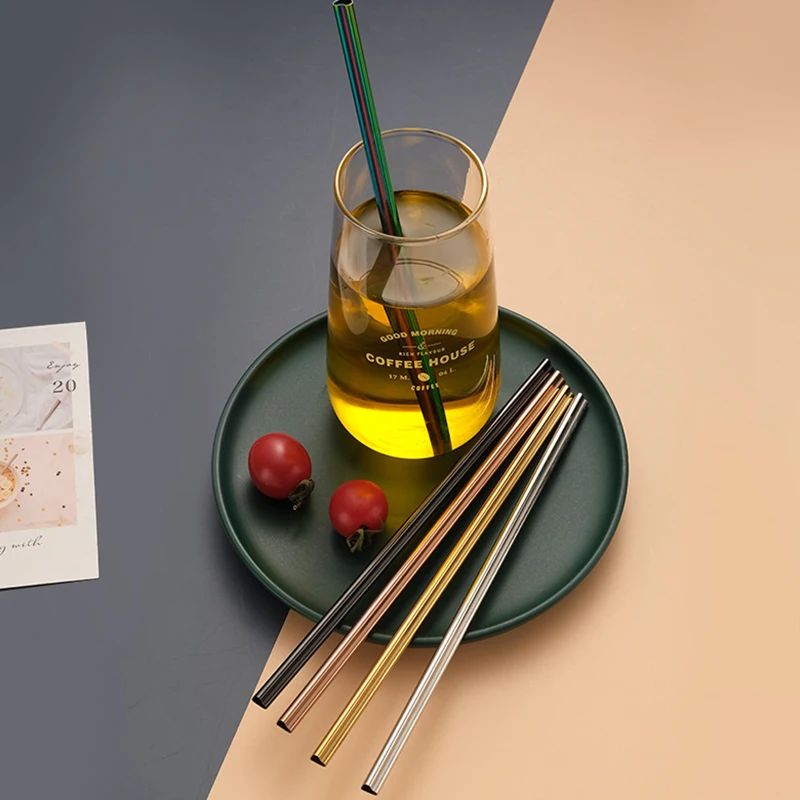 Питьевая соломка многоразовая 304 из нержавеющей стали разноцветная креативная