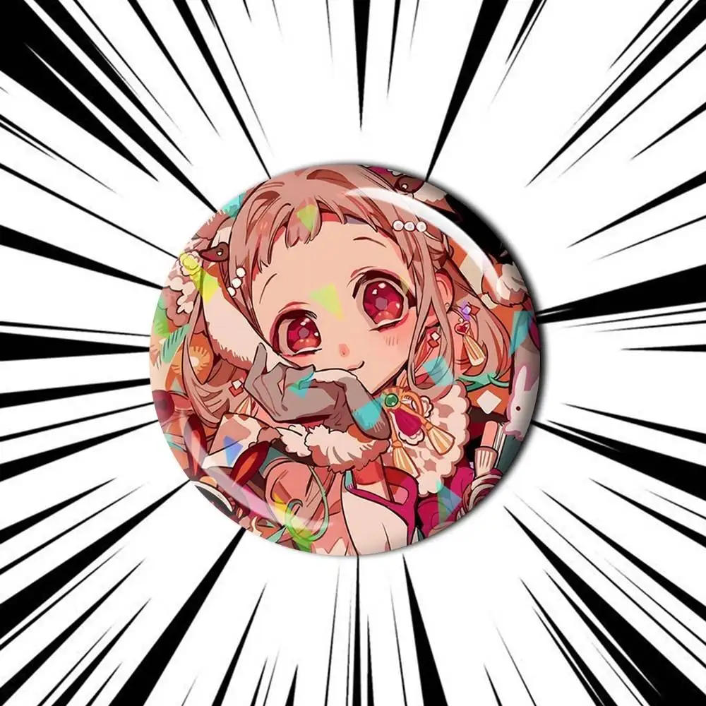Фото Значки Hanako Anime Jibaku Shounen Hanako-kun 25, 32, 44, 58, 75 мм, персонализированные круглые броши-значки, аксессуары, настраиваемые №4