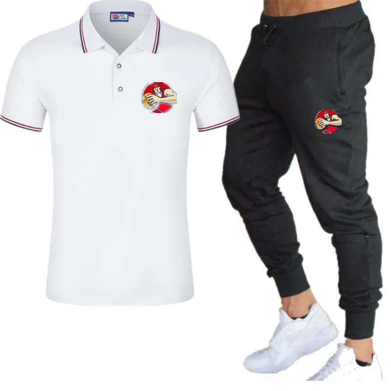 

Комплект спортивной одежды для мужчин, брендовая дышащая рубашка-поло с короткими рукавами, не скатывается, бадминтон, баскетбол, тренировк...