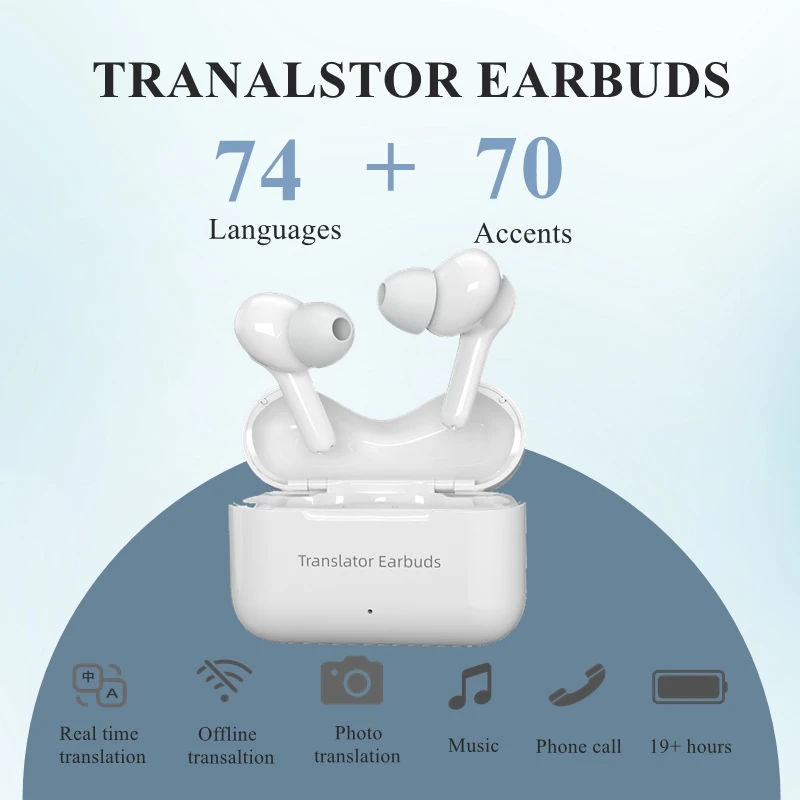 

Wooask M6 Smart Translator Earbuds 144 Languages Real Time Voice Translation Earphone Offline Translate for Travel Business