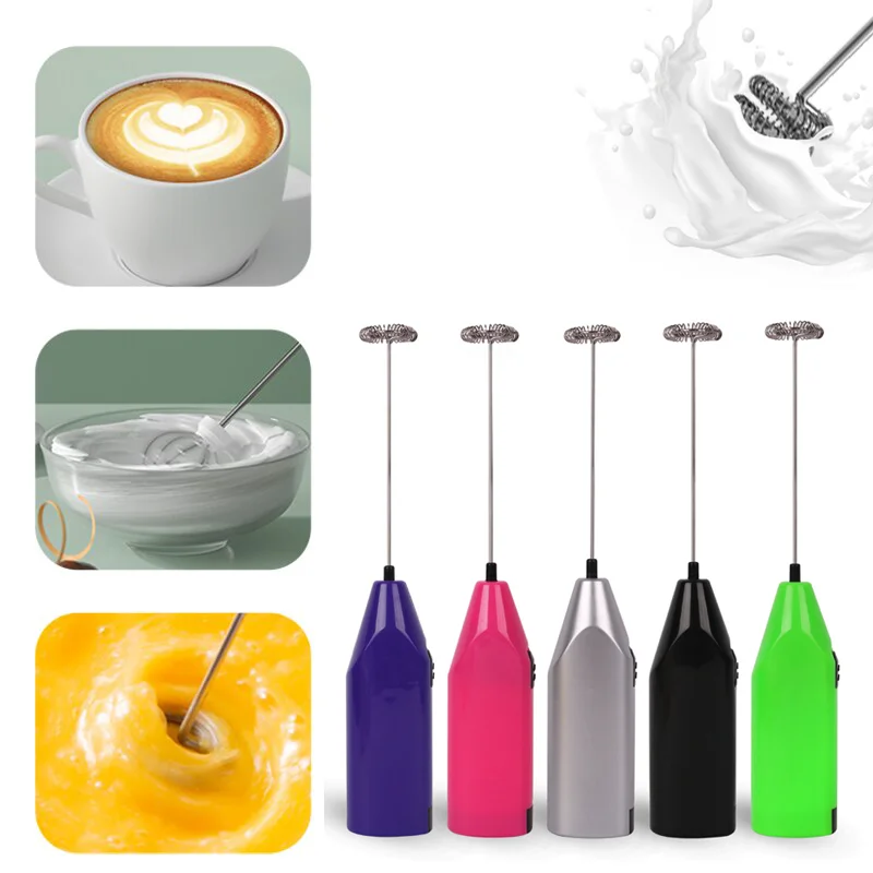 Mini Electric Egg Beater Stainless Handheld Whisk Mixer Coffee Milk Tea Blender Beat Up Cream Stirring Tools Kitchen Accessories